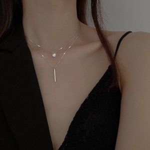 Silver Double Layer Necklace